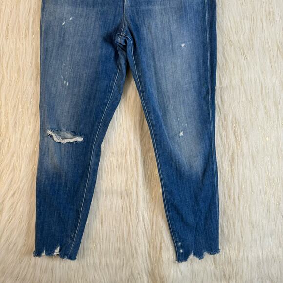 J. Brand Alana Fantasy High Rise Skinny Jeans Blue Distressed Cropped Size 30 - Picture 4 of 12